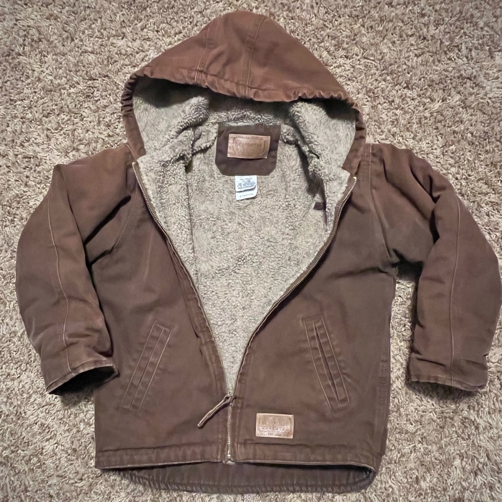 Kids Hooded Work Wear Sherpa Lined Jacket